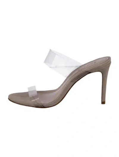 Pre-owned Schutz Suede Sandals In Clear/neutrals