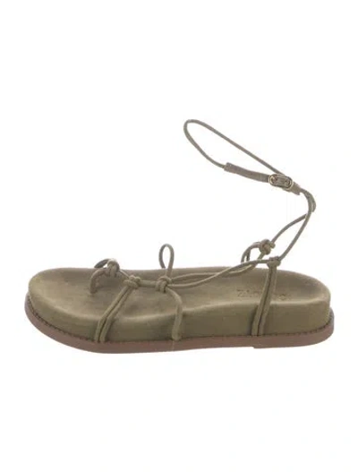 Pre-owned Schutz Suede Sandals In Green