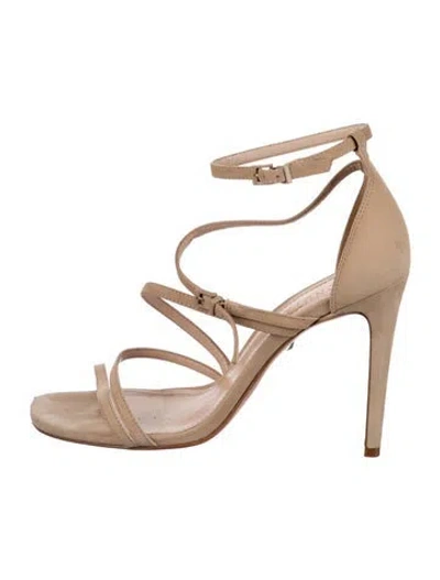 Pre-owned Schutz Suede Sandals In Metallic/neutrals