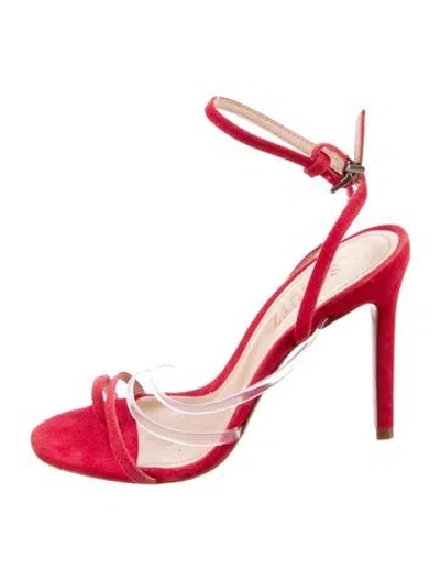 Pre-owned Schutz Suede Sandals In Red