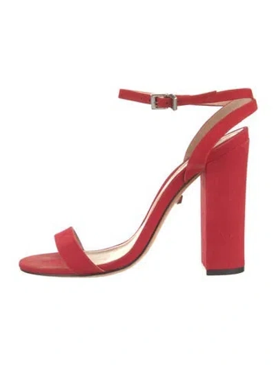 Pre-owned Schutz Suede Sandals In Red