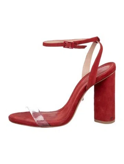 Pre-owned Schutz Suede Sandals In Red