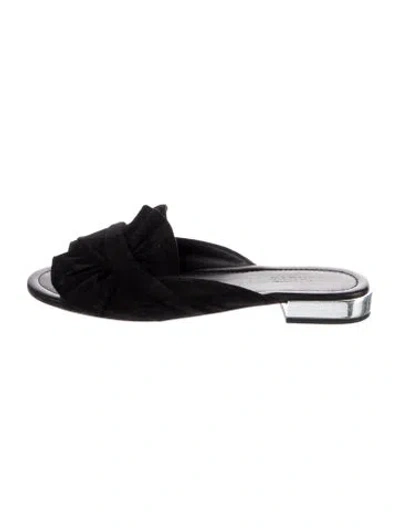 Pre-owned Schutz Suede Slides In Black