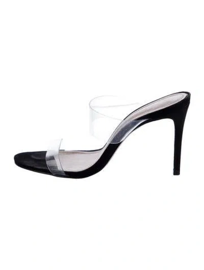 Pre-owned Schutz Suede Slides In Black