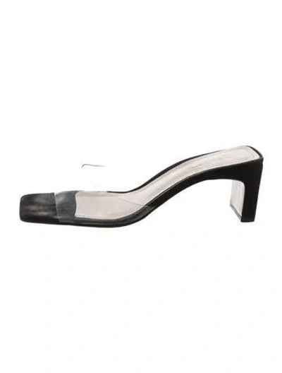 Pre-owned Schutz Suede Slides In Black