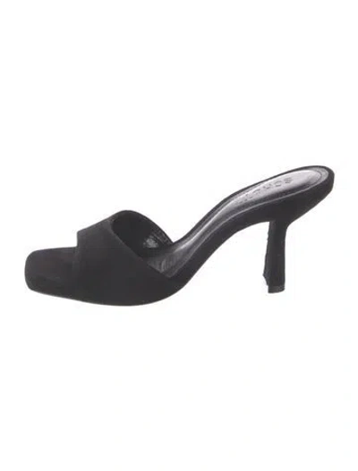 Pre-owned Schutz Suede Slides In Black