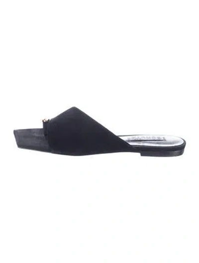 Pre-owned Schutz Suede Slides In Blue