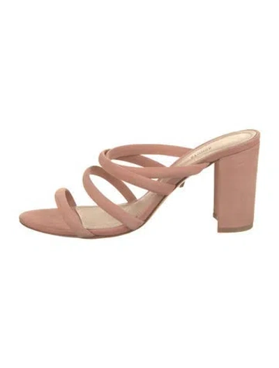 Pre-owned Schutz Suede Slides In Neutral