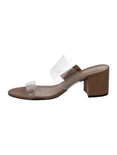 Pre-owned Schutz Suede Slides In Neutral