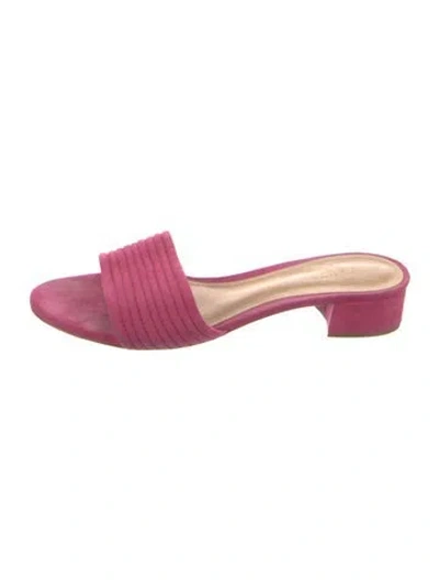 Pre-owned Schutz Suede Slides In Pink