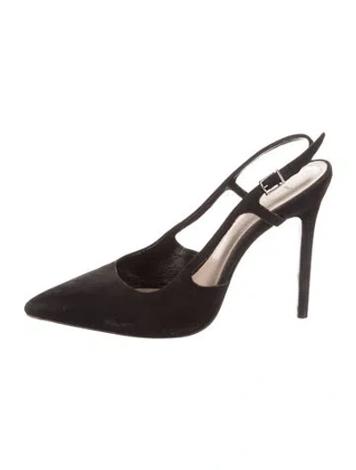 Pre-owned Schutz Suede Slingback Pumps In Black