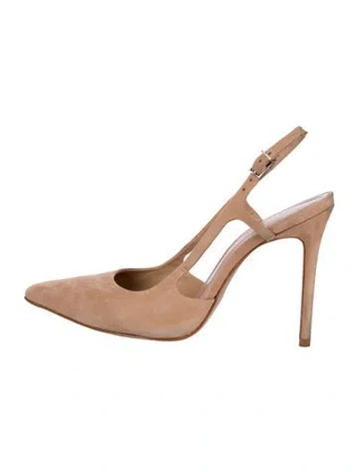 Pre-owned Schutz Suede Slingback Pumps In Neutral