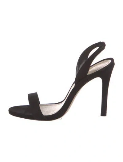 Pre-owned Schutz Suede Slingback Sandals In Black