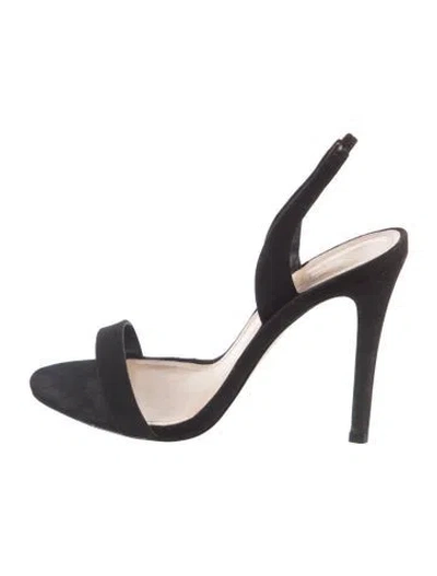 Pre-owned Schutz Suede Slingback Sandals In Black