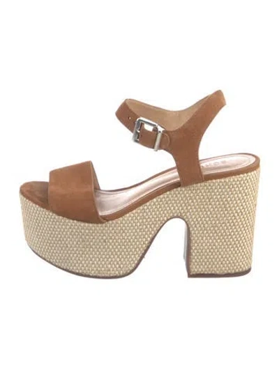 Pre-owned Schutz Suede Slingback Sandals In Brown