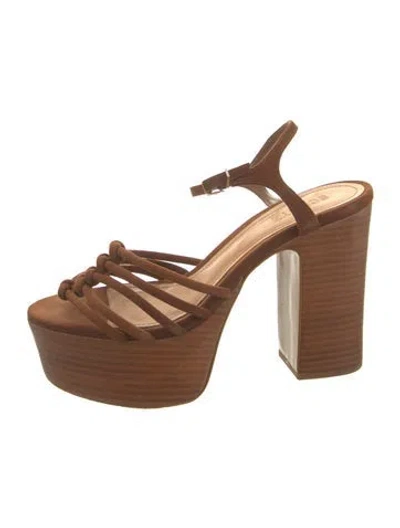 Pre-owned Schutz Suede Slingback Sandals In Brown