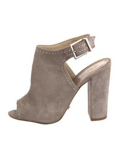 Pre-owned Schutz Suede Slingback Sandals In Gray