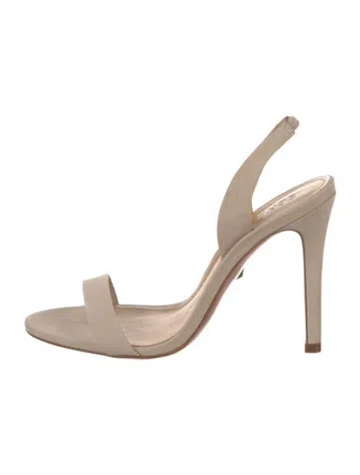 Pre-owned Schutz Suede Slingback Sandals In Neutral