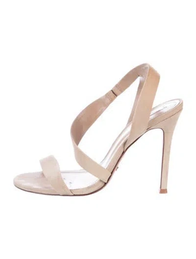 Pre-owned Schutz Suede Slingback Sandals In Neutral