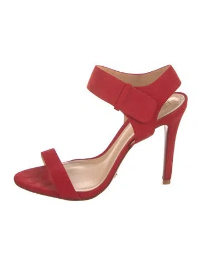 Pre-owned Schutz Suede Slingback Sandals In Red