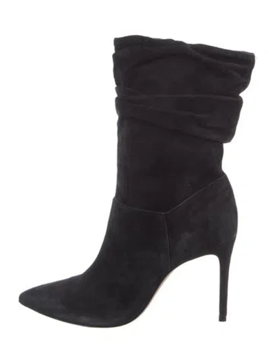 Pre-owned Schutz Suede Slouch Boots In Black