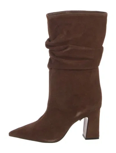 Pre-owned Schutz Suede Slouch Boots In Brown