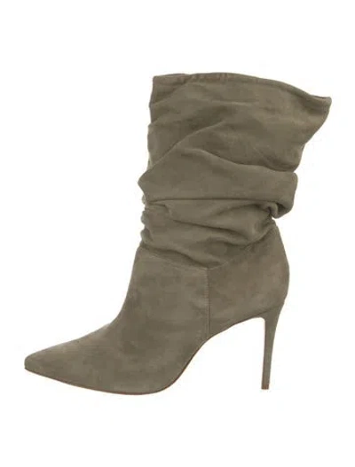 Pre-owned Schutz Suede Slouch Boots In Green
