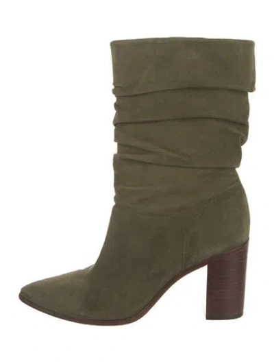 Pre-owned Schutz Suede Slouch Boots In Green