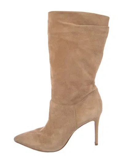 Pre-owned Schutz Suede Slouch Boots In Neutral