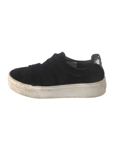 Pre-owned Schutz Suede Sneakers In Black/white