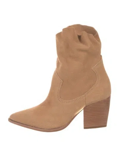 Pre-owned Schutz Suede Sock Boots In Brown