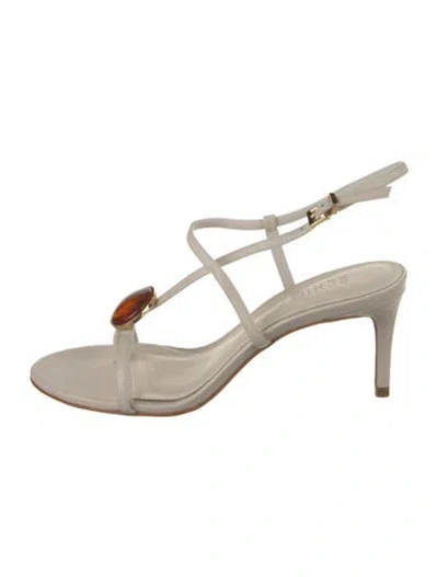 Pre-owned Schutz Suede Studded Accents Sandals In Neutrals