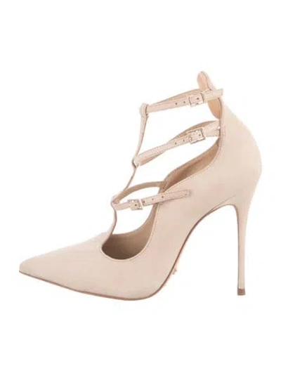 Pre-owned Schutz Suede T-strap Pumps In Black