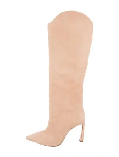 Pre-owned Schutz Suede Western Boots In Neutral