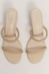 Schutz Taliah Woven Strap Kitten Heel Slide Sandal In Beige