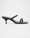 Schutz Taliah Woven Strap Kitten Heel Slide Sandal In Black