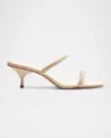 Schutz Taliah Woven Strap Kitten Heel Slide Sandal In Natural Nibs