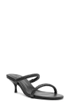 Schutz Taliah Woven Strap Kitten Heel Slide Sandal In Black