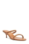 Schutz Taliah Woven Strap Kitten Heel Slide Sandal In Brown