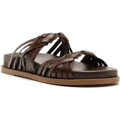 Schutz Tara Sporty Braided Sandal In Brown
