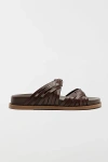 Schutz Tara Sporty Flat Sandal In Chestnut Brown, Women's At Urban Outfitters In Brown