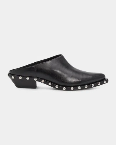 Schutz Taylor 30mm Studded Leather Mules In Black