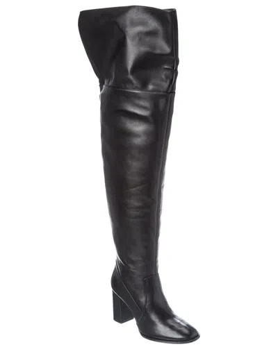 Schutz Terrance Block Leather Over-the-knee Boot In Black