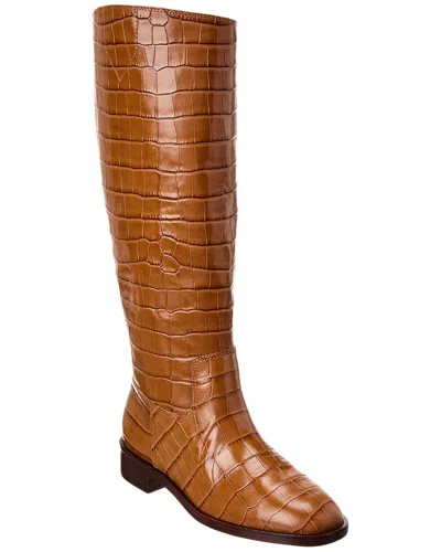 Schutz Terrance Up Leather Boot In Brown