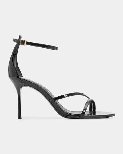 Schutz Tessa 100mm Leather Sandals In Black
