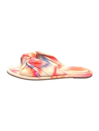 Pre-owned Schutz Tie-dye Print Slides In Pink