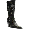 Schutz Tulsa Stud Pointed Toe Boot In Multi