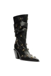 Schutz Tulsa Stud Pointed Toe Boot In Black