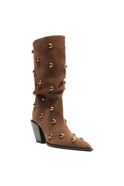 SCHUTZ TULSA STUDDED BOOT IN PECAN BROWN, WOMEN'S AT URBAN OUTFITTERS