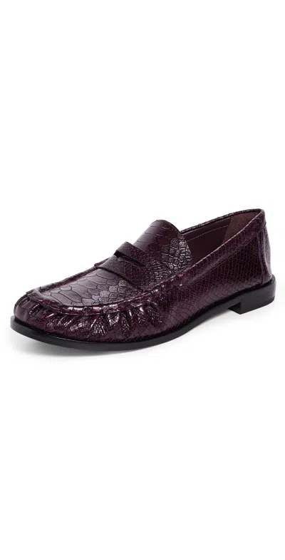 Schutz Tyche Loafers Dark Plum In Brown